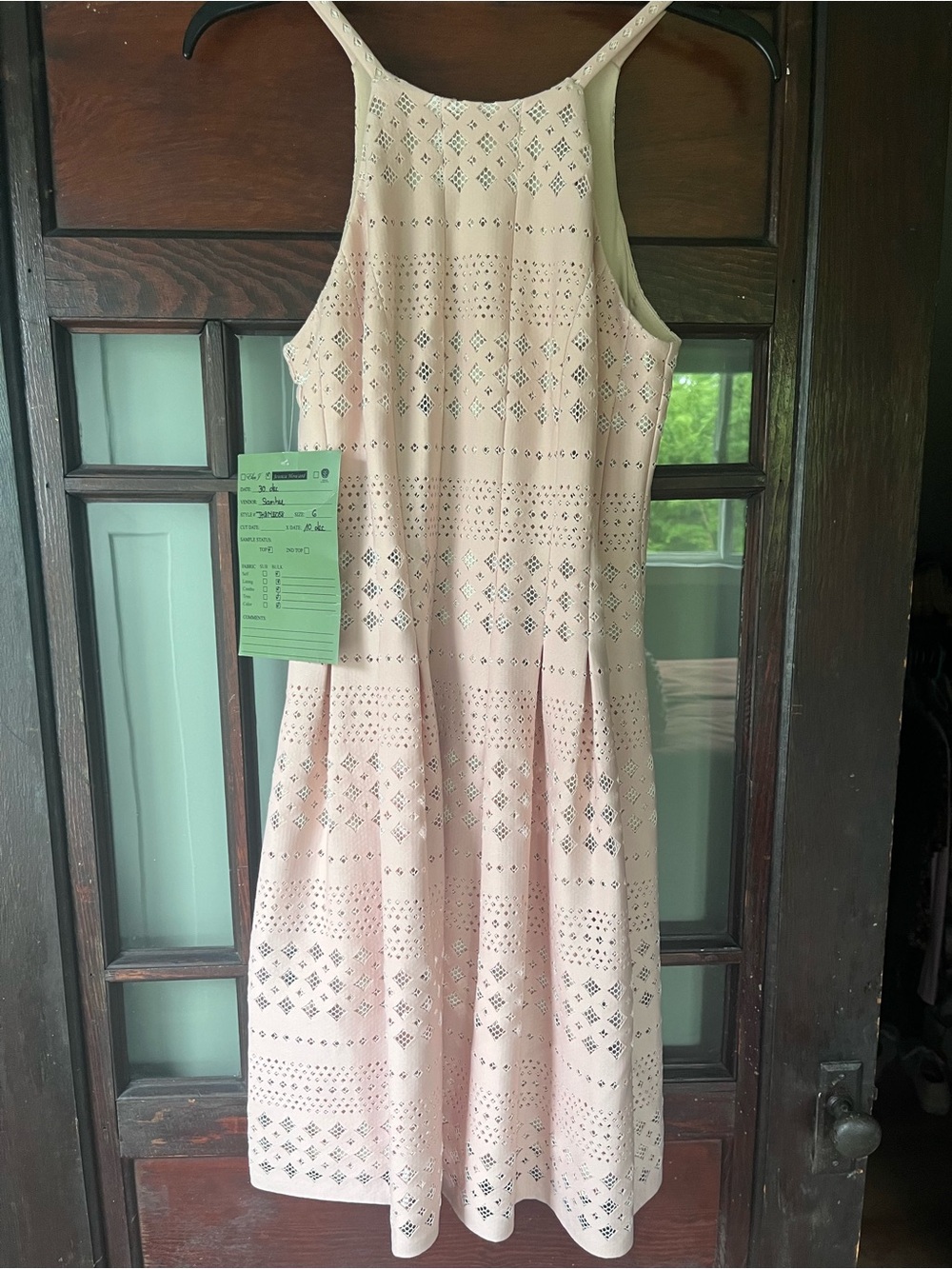 Johnston & Murphy Blush Pink Eyelet Midi Dress